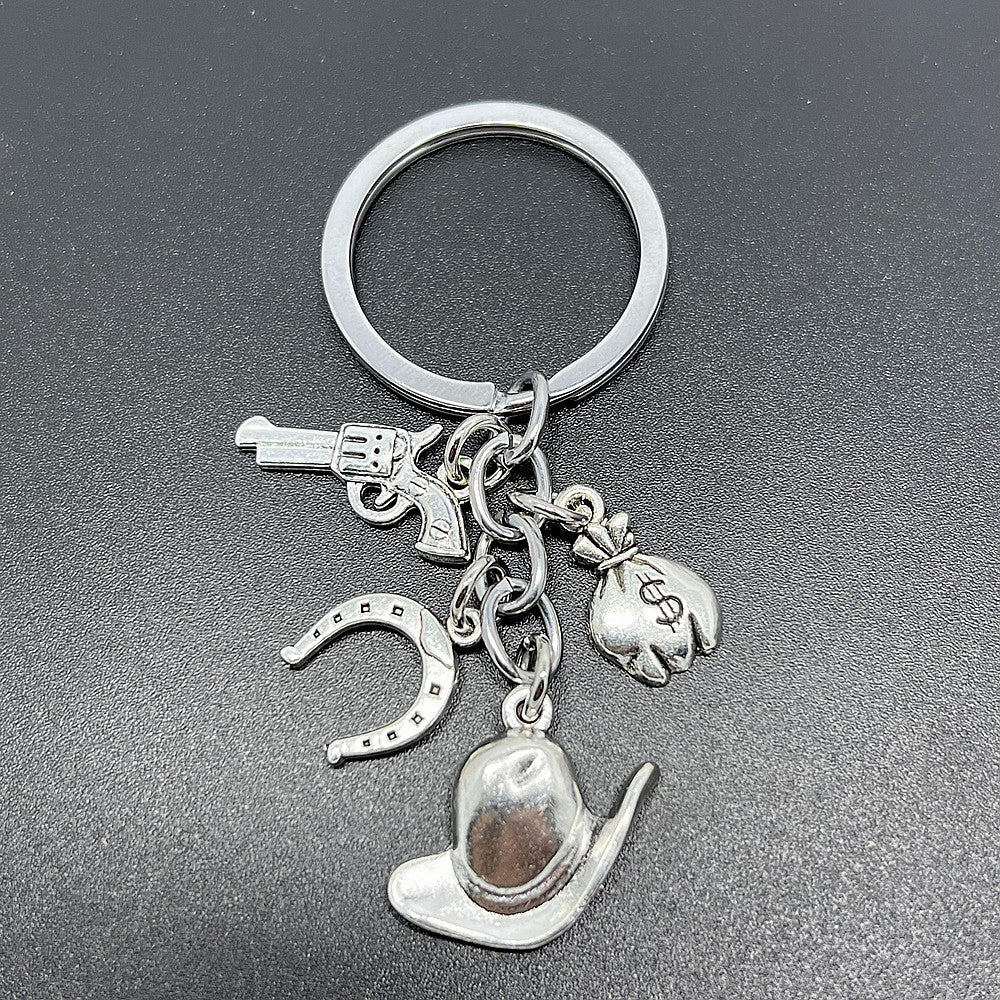 Wholesale Western Cowboy Theme Cactus Alloy Keychains